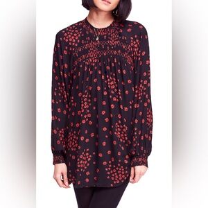 Free People Flowers in Her Hair Smock Detail Tunic Top